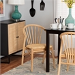 Baxton Studio Kobe Natural Brown Finished Wood and Rattan Dining Chair