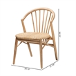 Baxton Studio Kobe Natural Brown Finished Wood and Rattan Dining Chair