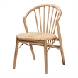 Baxton Studio Kobe Natural Brown Finished Wood and Rattan Dining Chair