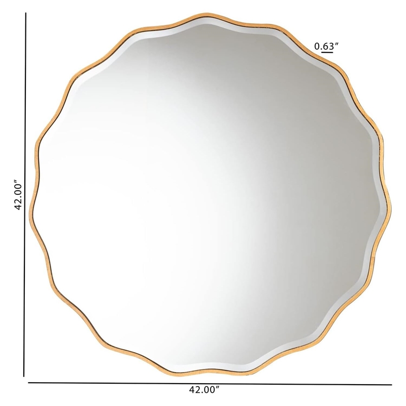 Baxton Studio Weston Antique Goldleaf Finished Wood Accent Wall Mirror