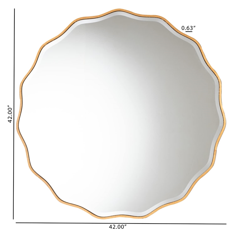Baxton Studio Weston Antique Goldleaf Finished Wood Accent Wall Mirror