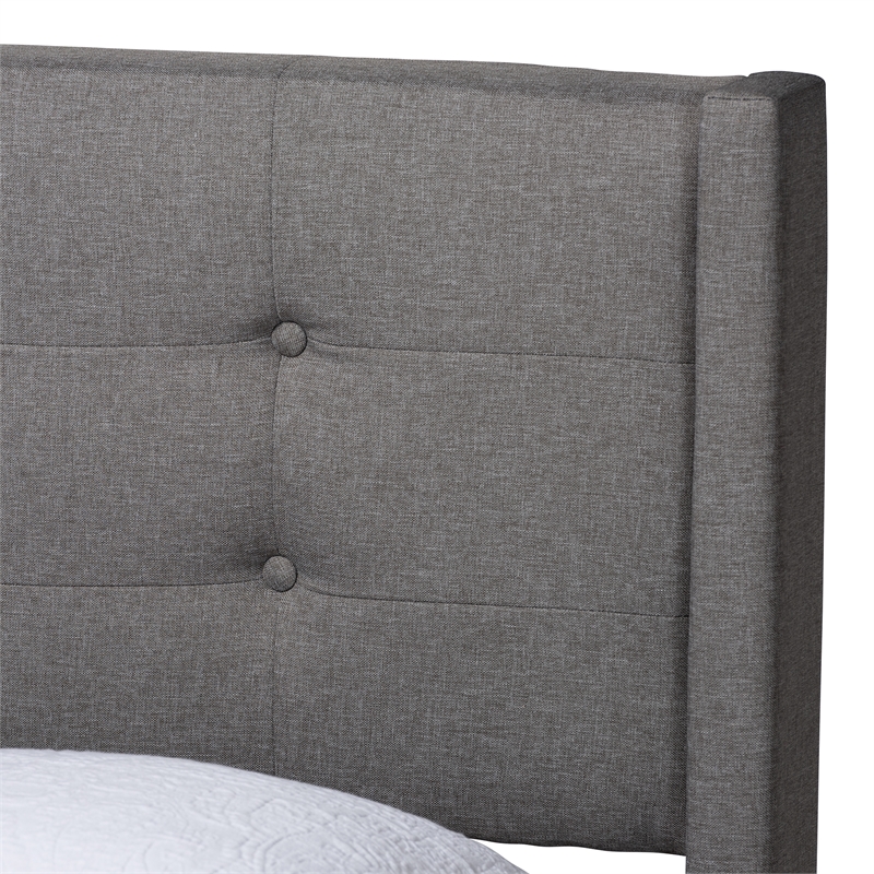Baxton Studio Casol Grey Fabric Upholstered Full Size Platform Bed