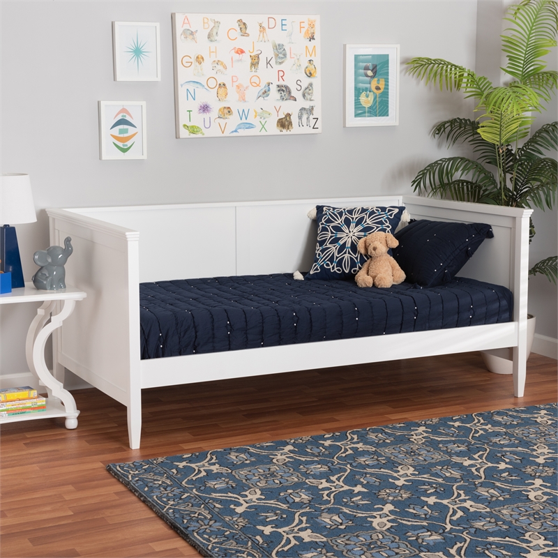 Baxton Studio Viva Classic and Traditional White Finished Wood Twin Size Daybed