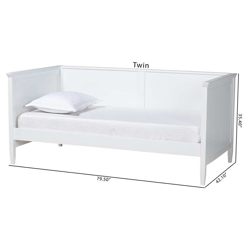 Baxton Studio Viva Classic and Traditional White Finished Wood Twin Size Daybed