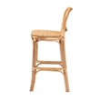 Baxton Studio Adrena Modern Bohemian Natural Brown Rattan Bar Stool