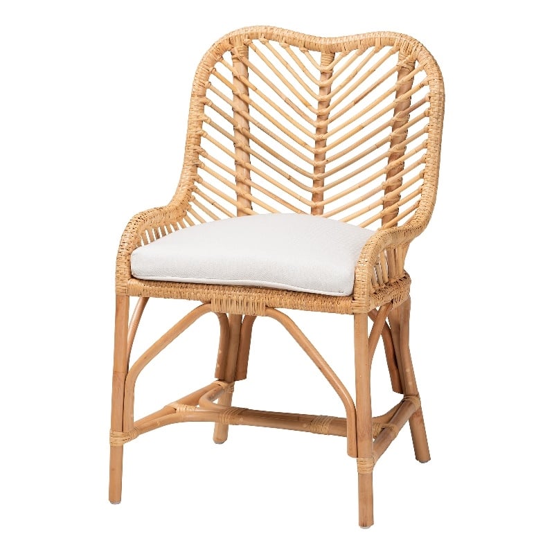 Baxton Studio Arween Modern Bohemian Natural Brown Rattan Dining Chair