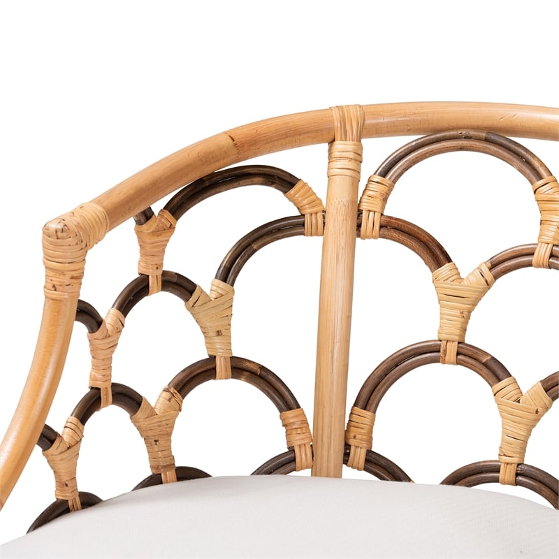 Baxton Studio Aster Modern Bohemian Natural Brown Rattan Armchair