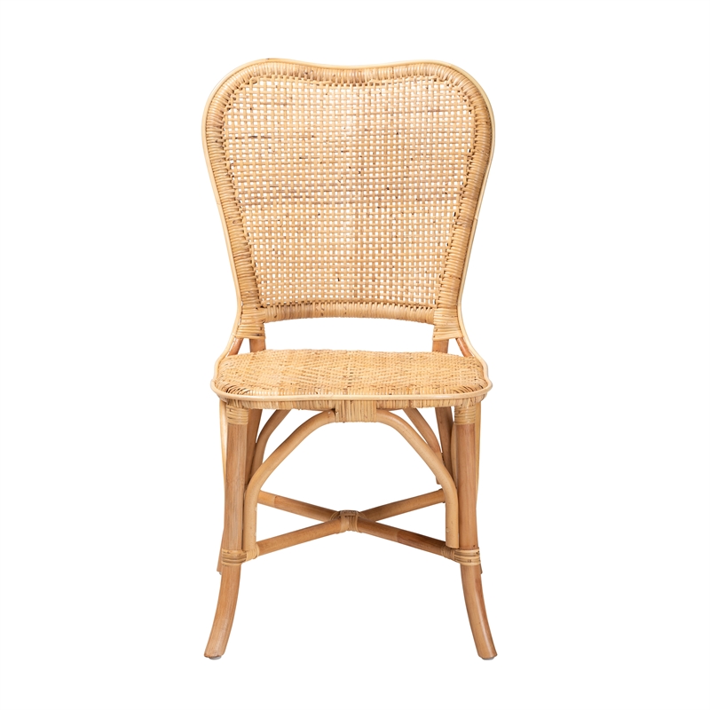 baxton studio irene modern bohemian natural rattan dining chair