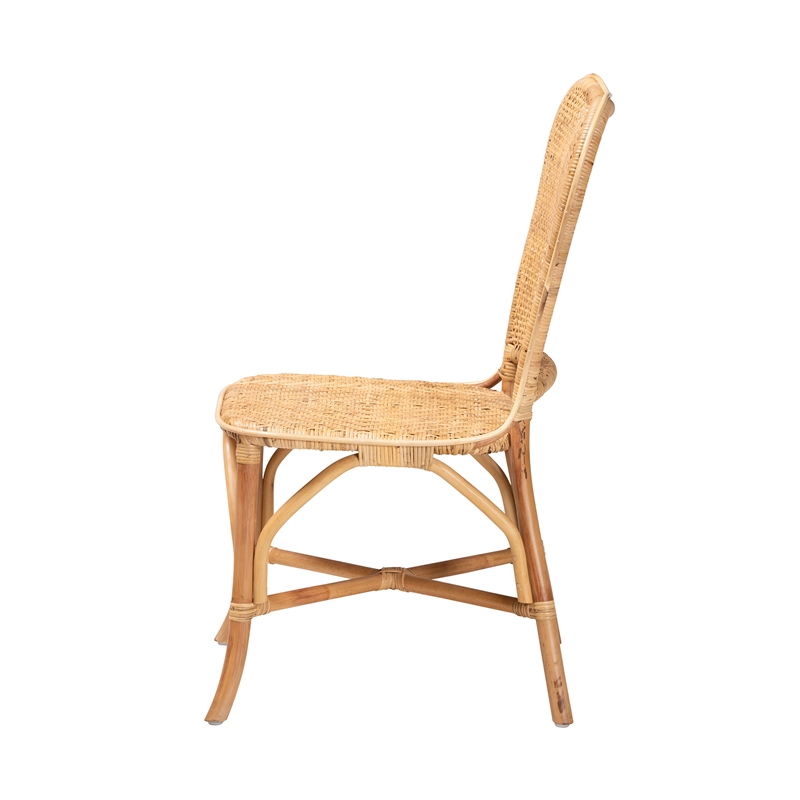 baxton studio irene modern bohemian natural rattan dining chair