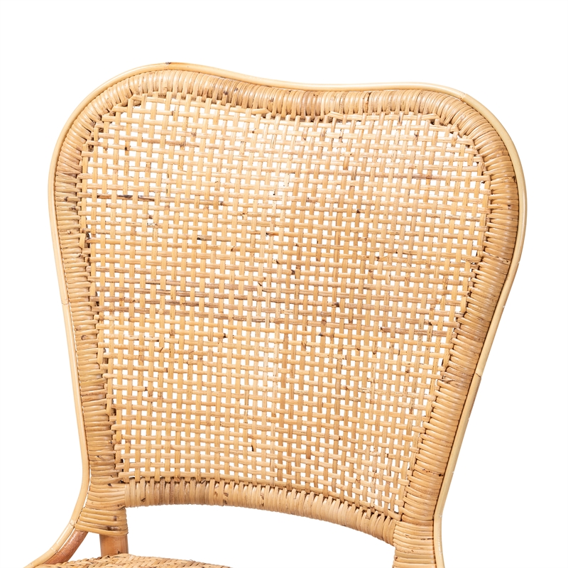 baxton studio irene modern bohemian natural rattan dining chair