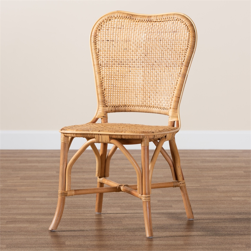 baxton studio irene modern bohemian natural rattan dining chair