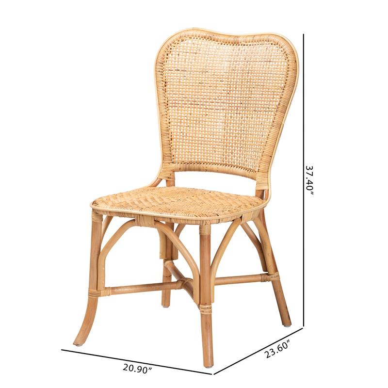 baxton studio irene modern bohemian natural rattan dining chair