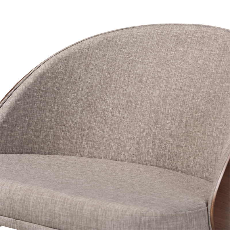 Baxton Studio Lovella Gray Fabric and Walnut Brown Wood 2-Piece Accent Chair Set