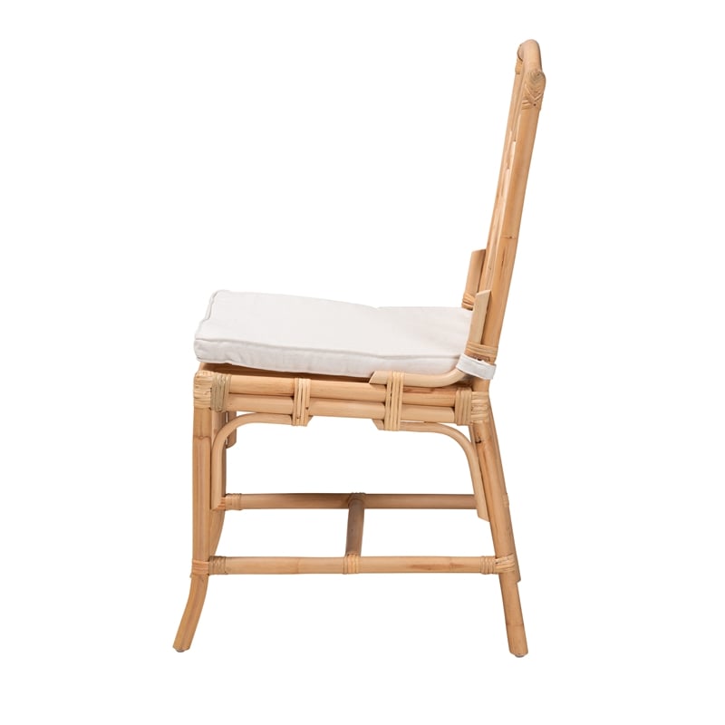 Baxton Studio Rio Modern Bohemian Natural Brown Rattan Dining Chair