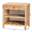 Baxton Studio Bella Brown Mahogany Wood and Rattan 1-Drawer Console Table