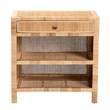 Baxton Studio Bella Brown Mahogany Wood and Rattan 1-Drawer Console Table