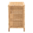 Baxton Studio Bella Brown Mahogany Wood and Rattan 1-Drawer Console Table