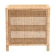Baxton Studio Bella Brown Mahogany Wood and Rattan 1-Drawer Console Table