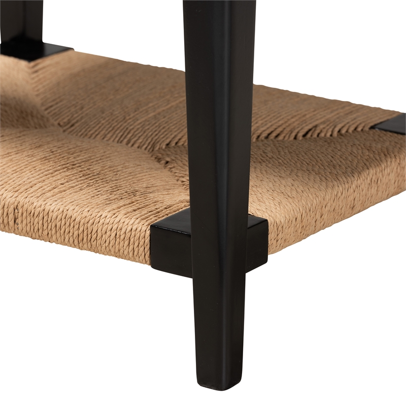 Baxton Studio Freya Modern Bohemian Black Finished Bayur Wood End Table