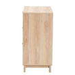 Baxton Studio Elsbeth Brown Wood and Natural Rattan 3-Drawer Storage Cabinet
