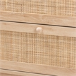 Baxton Studio Elsbeth Brown Wood and Natural Rattan 3-Drawer Storage Cabinet