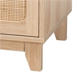Baxton Studio Elsbeth Brown Wood and Natural Rattan 3-Drawer Storage Cabinet
