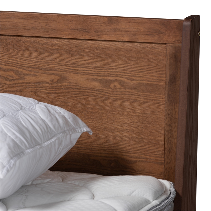 Baxton Studio Macayle Ash Walnut Finished Wood King Size Platform Bed