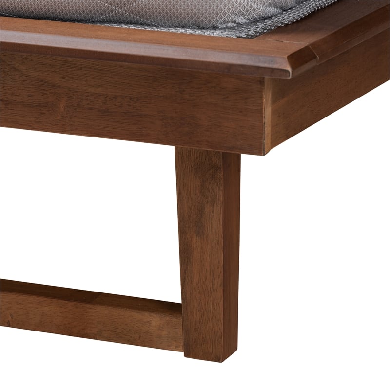 Baxton Studio Macayle Ash Walnut Finished Wood King Size Platform Bed