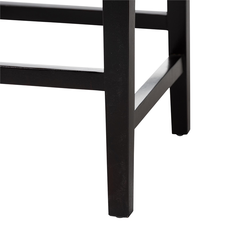 Baxton Studio Alise Dark Brown Mahogany Wood and Banana Fiber Counter Stool