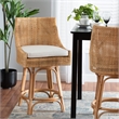 Baxton Studio Bella Modern Bohemian Natural Brown Rattan Counter Stool