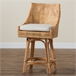 Baxton Studio Bella Modern Bohemian Natural Brown Rattan Counter Stool