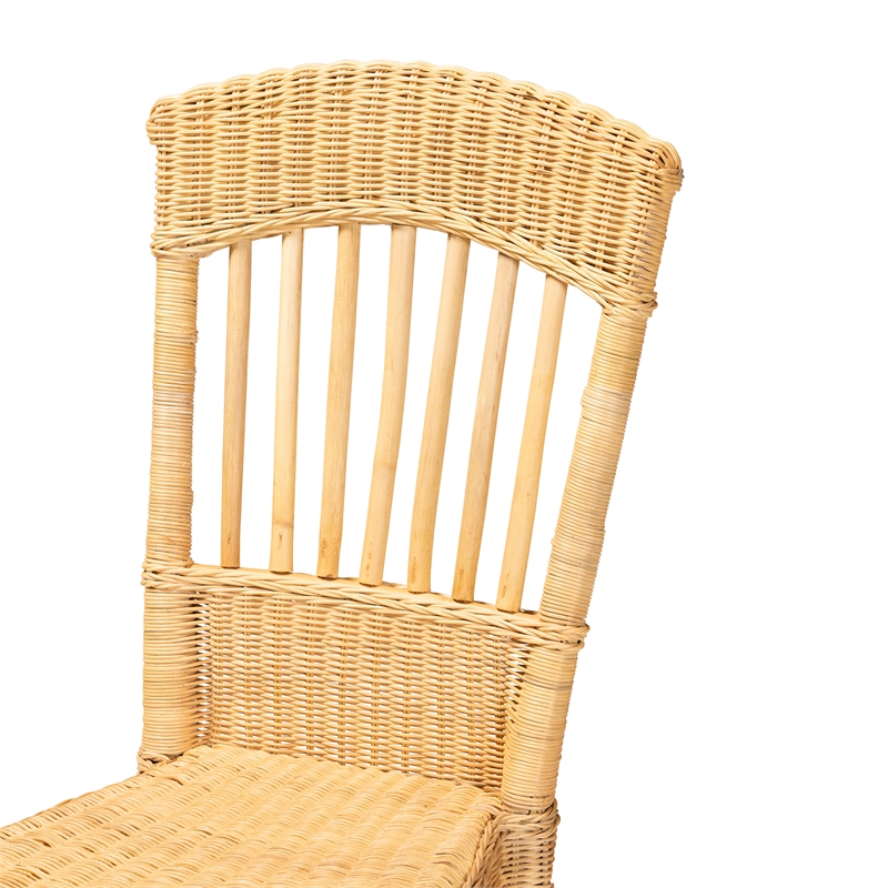Baxton Studio Barito Modern Bohemian Natural Brown Rattan Dining Chair