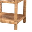 Baxton Studio Adelia Natural Rattan and Mahogany Wood 1-Drawer Nightstand