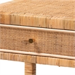 Baxton Studio Adelia Natural Rattan and Mahogany Wood 1-Drawer Nightstand