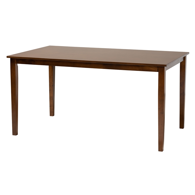 Baxton Studio Genesis Gray Fabric and Walnut Brown Wood 6-Piece Dining Set