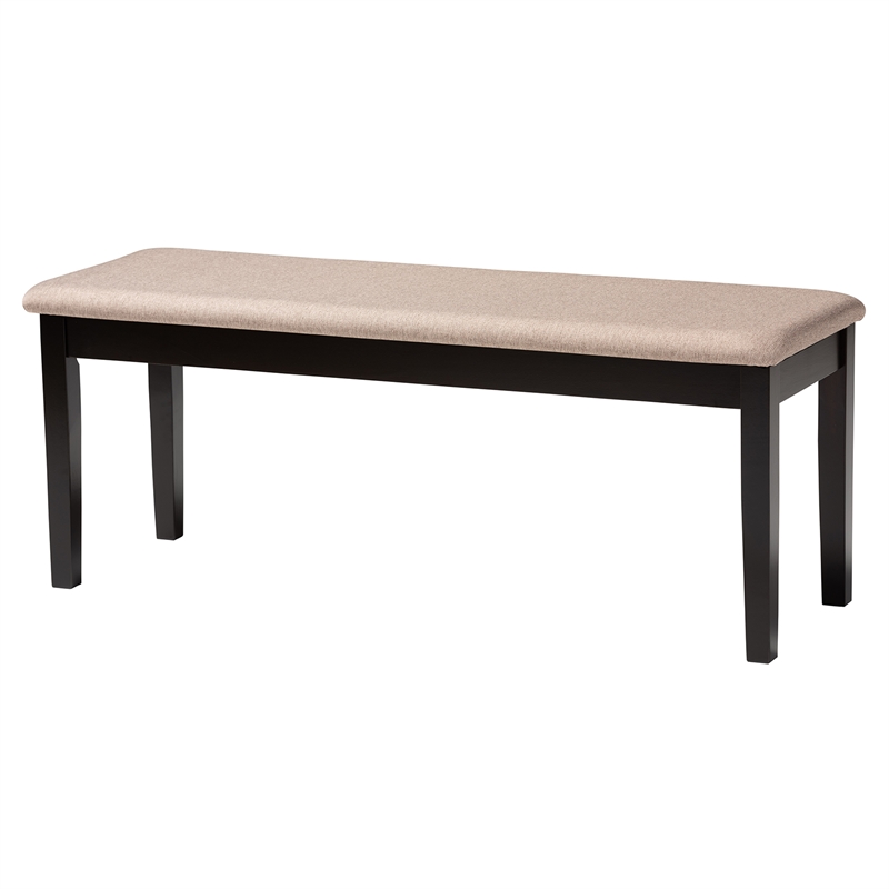 Baxton Studio Genesis Beige Fabric and Dark Brown Wood 6-Piece Dining Set