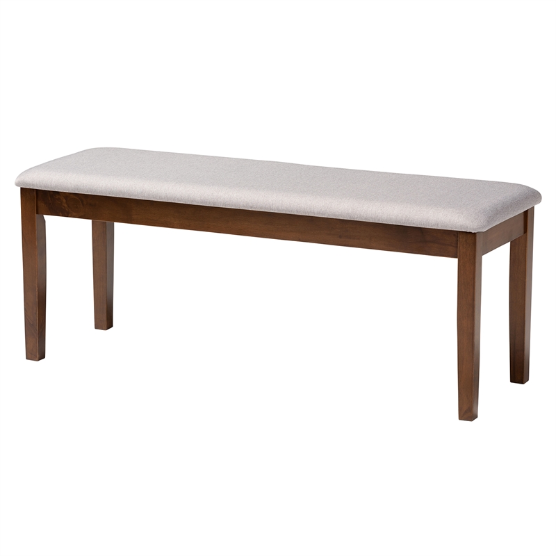 Baxton Studio Abigail Gray Fabric and Walnut Brown Wood 6-Piece Dining Set