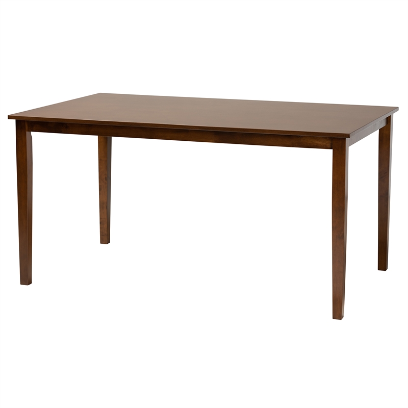 Baxton Studio Abigail Gray Fabric and Walnut Brown Wood 6-Piece Dining Set