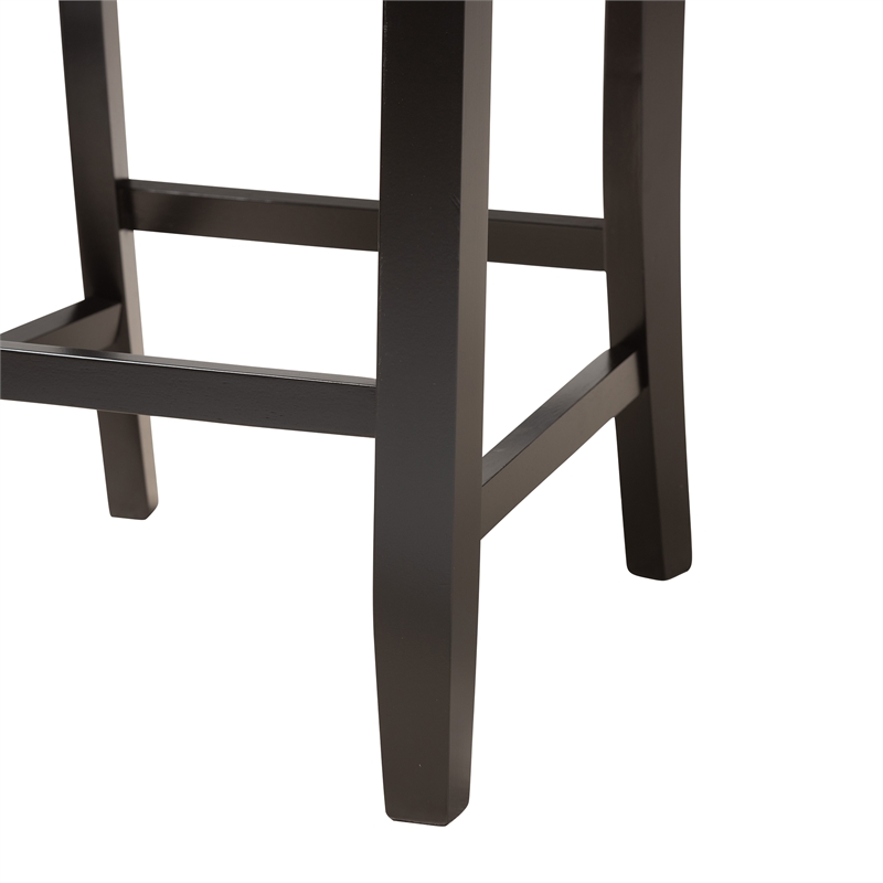 Baxton Studio Florencia Beige Fabric and Espresso Brown Wood Counter Stool