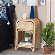 Baxton Studio Magni Modern Bohemian Natural Brown Rattan 1-Drawer Nightstand