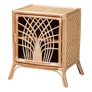 Baxton Studio Danna Modern Bohemian Natural Brown Rattan Nightstand