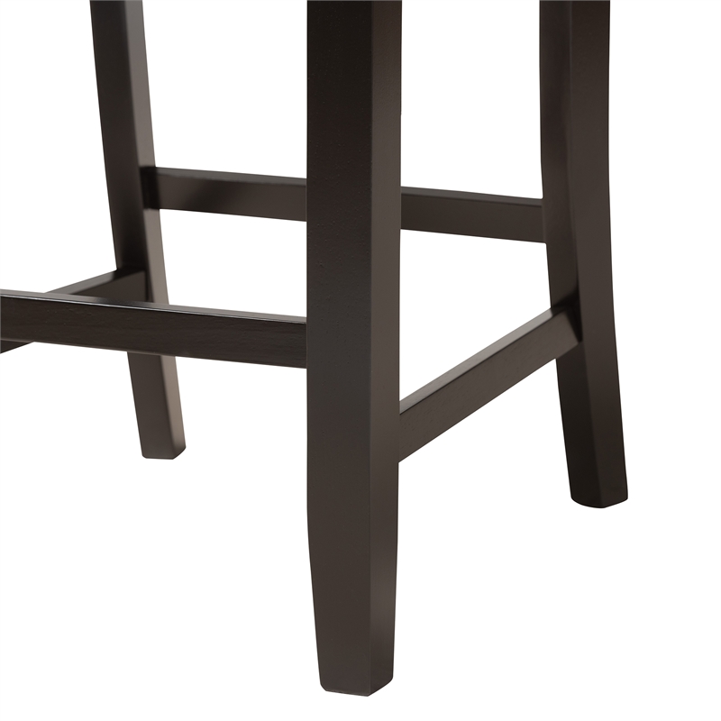 Baxton Studio Olympia Beige Fabric and Espresso Brown Wood Counter Stool