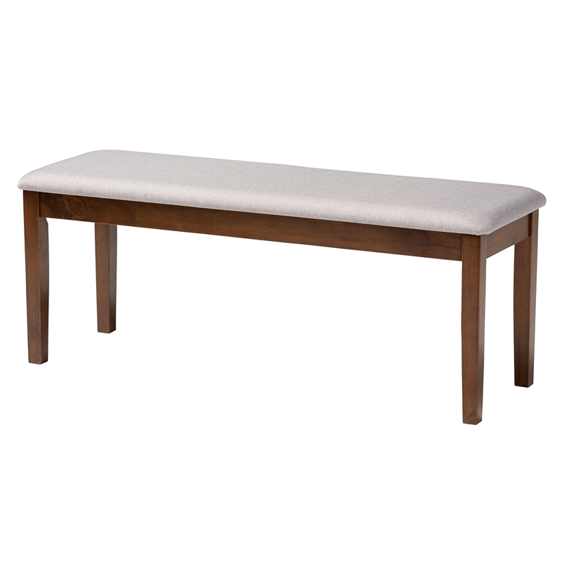 Baxton Studio Florencia Grey Fabric and Walnut Brown Wood 6-Piece Dining Set