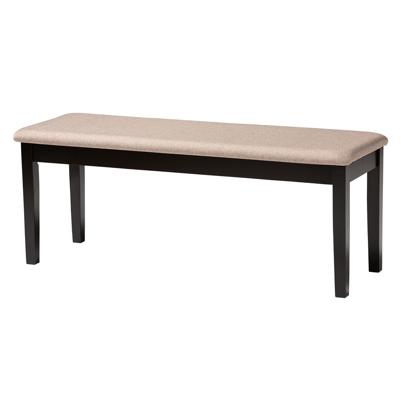 Baxton Studio Florencia Beige Fabric and Espresso Brown Wood 6-Piece Dining Set