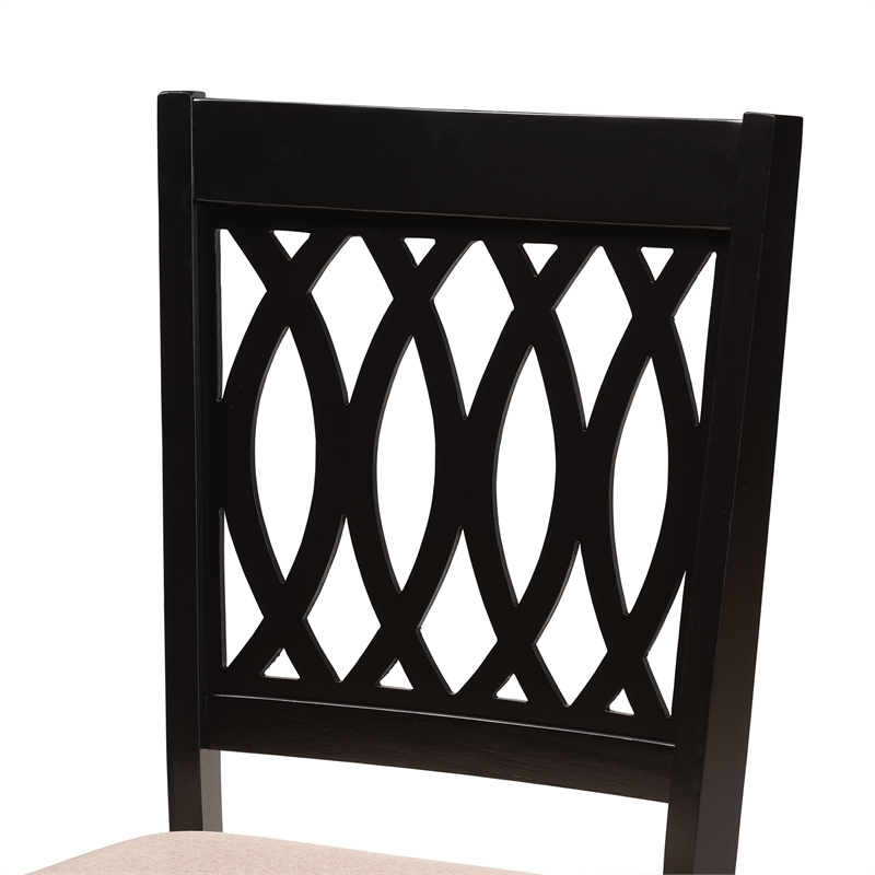 Baxton Studio Florencia Beige Fabric and Espresso Brown Wood 6-Piece Dining Set