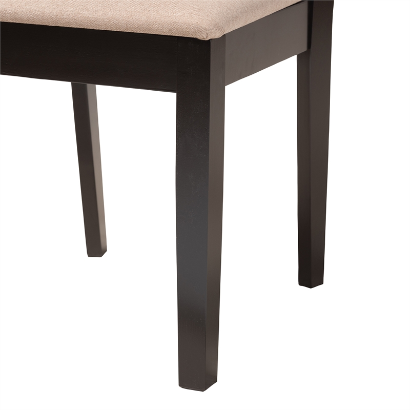 Baxton Studio Florencia Beige Fabric and Espresso Brown Wood 6-Piece Dining Set