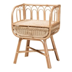 Baxton Studio Panchali Modern Bohemian Natural Brown Rattan Nightstand