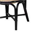 Baxton Studio Ayana Two-Tone Black and Brown Rattan Dining Chair