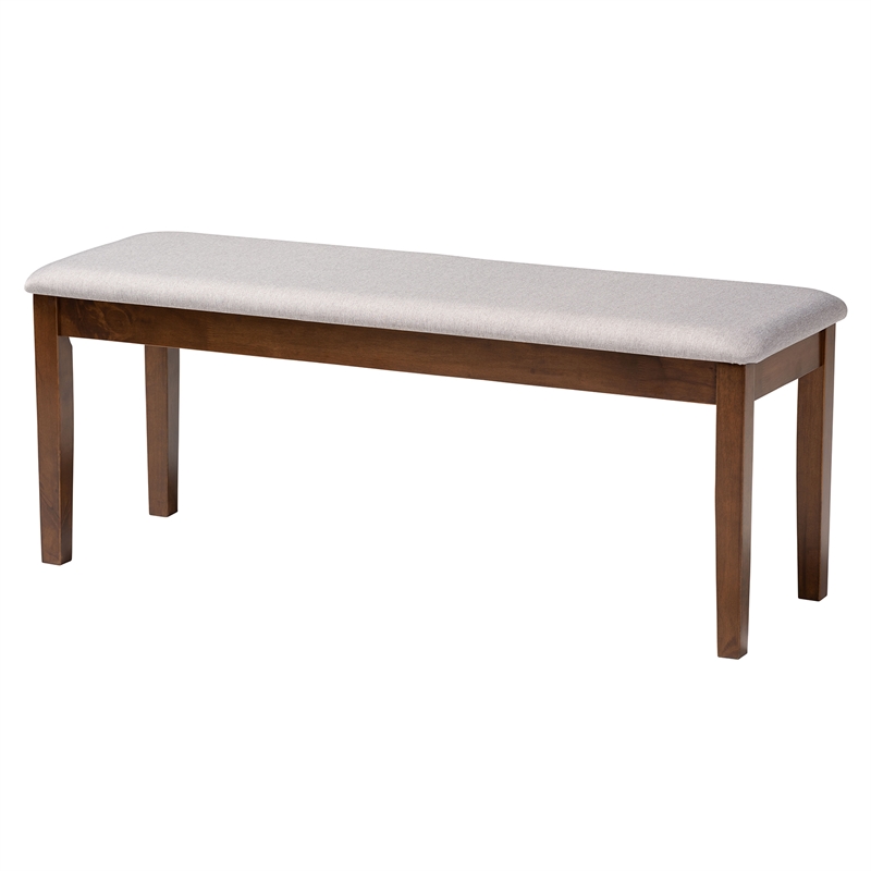 Baxton Studio Olympia Grey Fabric and Walnut Brown Wood 6-Piece Dining Set
