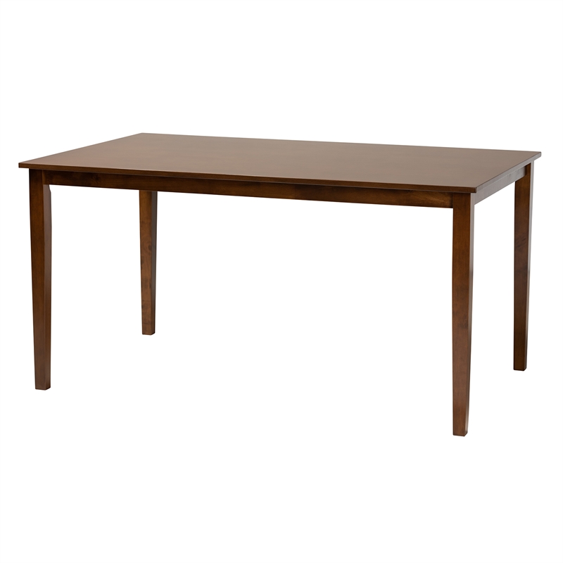 Baxton Studio Olympia Grey Fabric and Walnut Brown Wood 6-Piece Dining Set